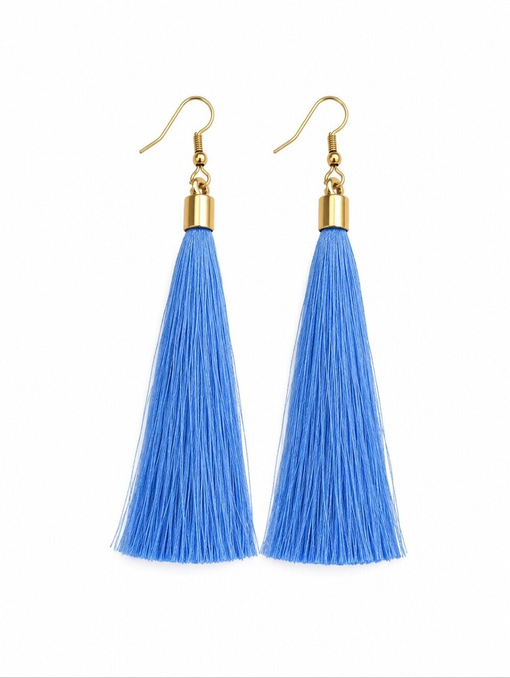 3/$30 Powder Cornflower Blue Long Tassel Dangle Hook Earrings